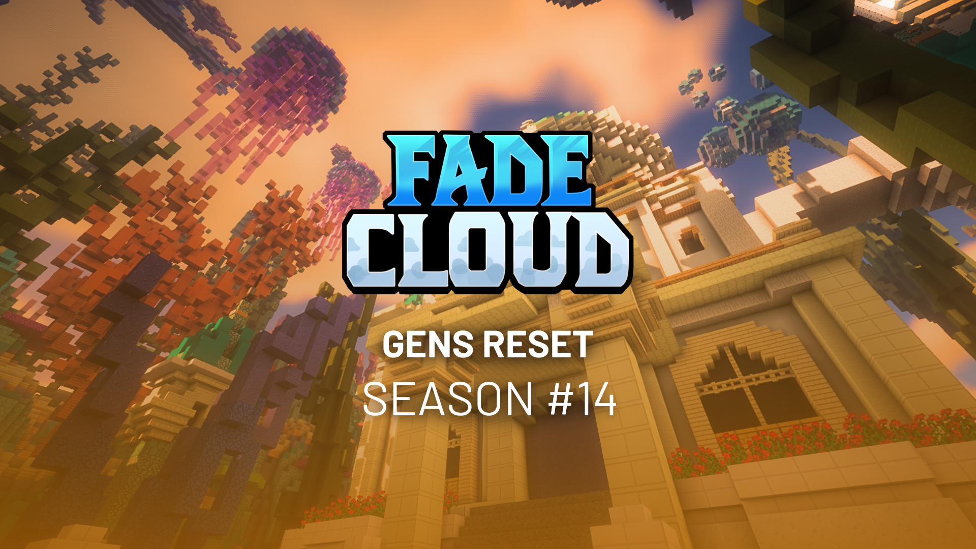 Promotional image for Gens Season 14 reset. White text reads "Gens Reset. Season #14" with the text Fade Cloud logo.